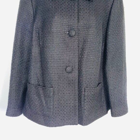 APT 9 Womens Plus 16W Jacket Black Blazer Long Sleeve Textured Waffle Weave - Picture 4 of 11